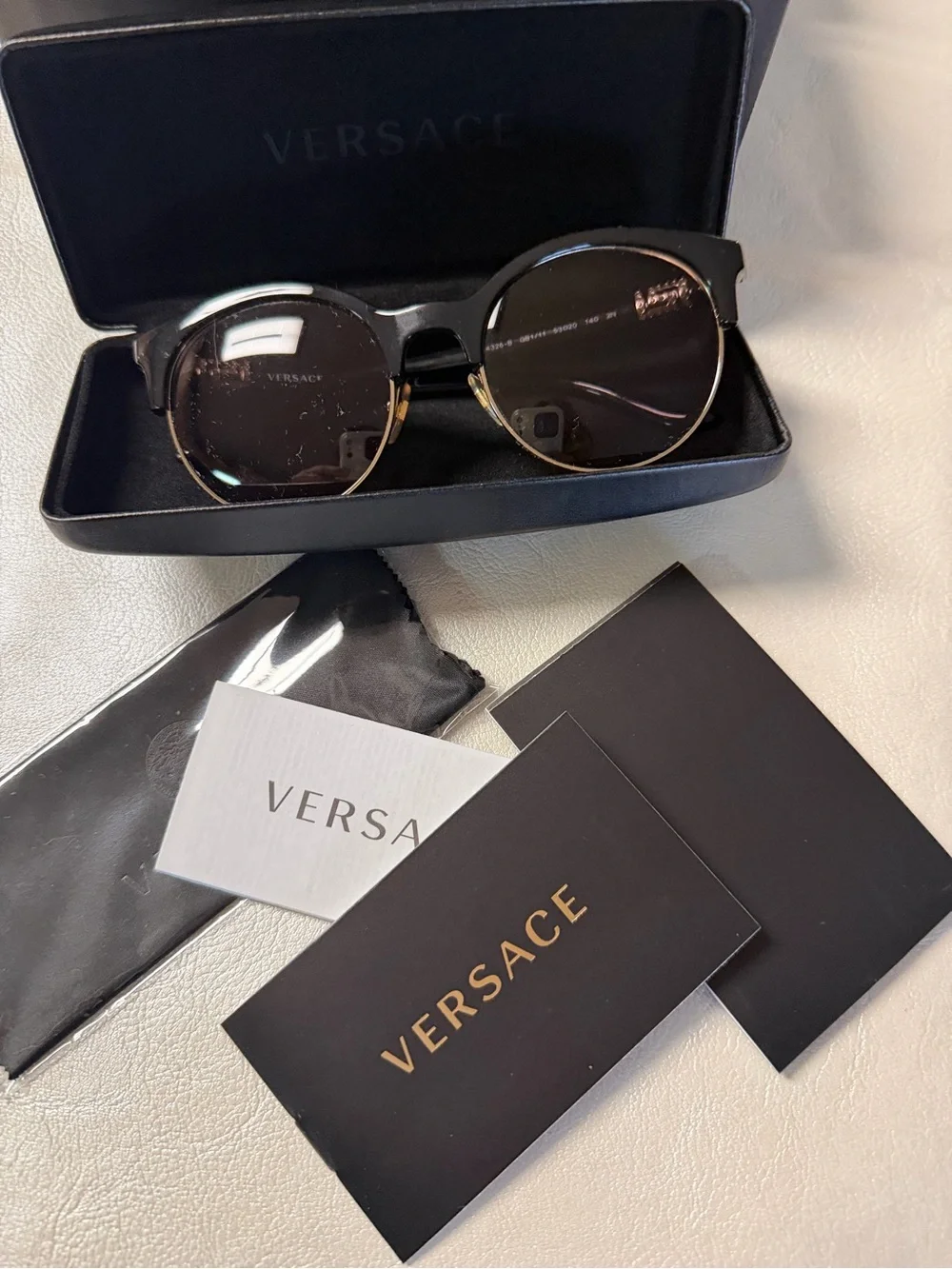 Versace Black Sunglasses with Gold Accents